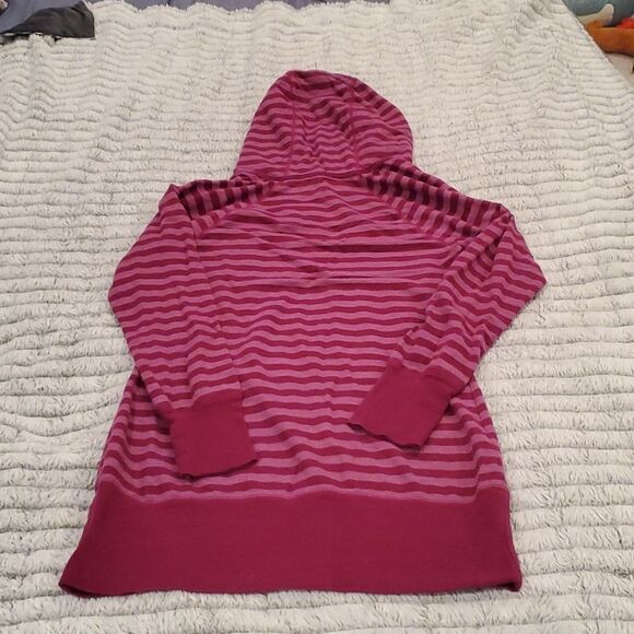 Pink striped extra long Express hooded sweatshirt size M - Picture 7 of 7